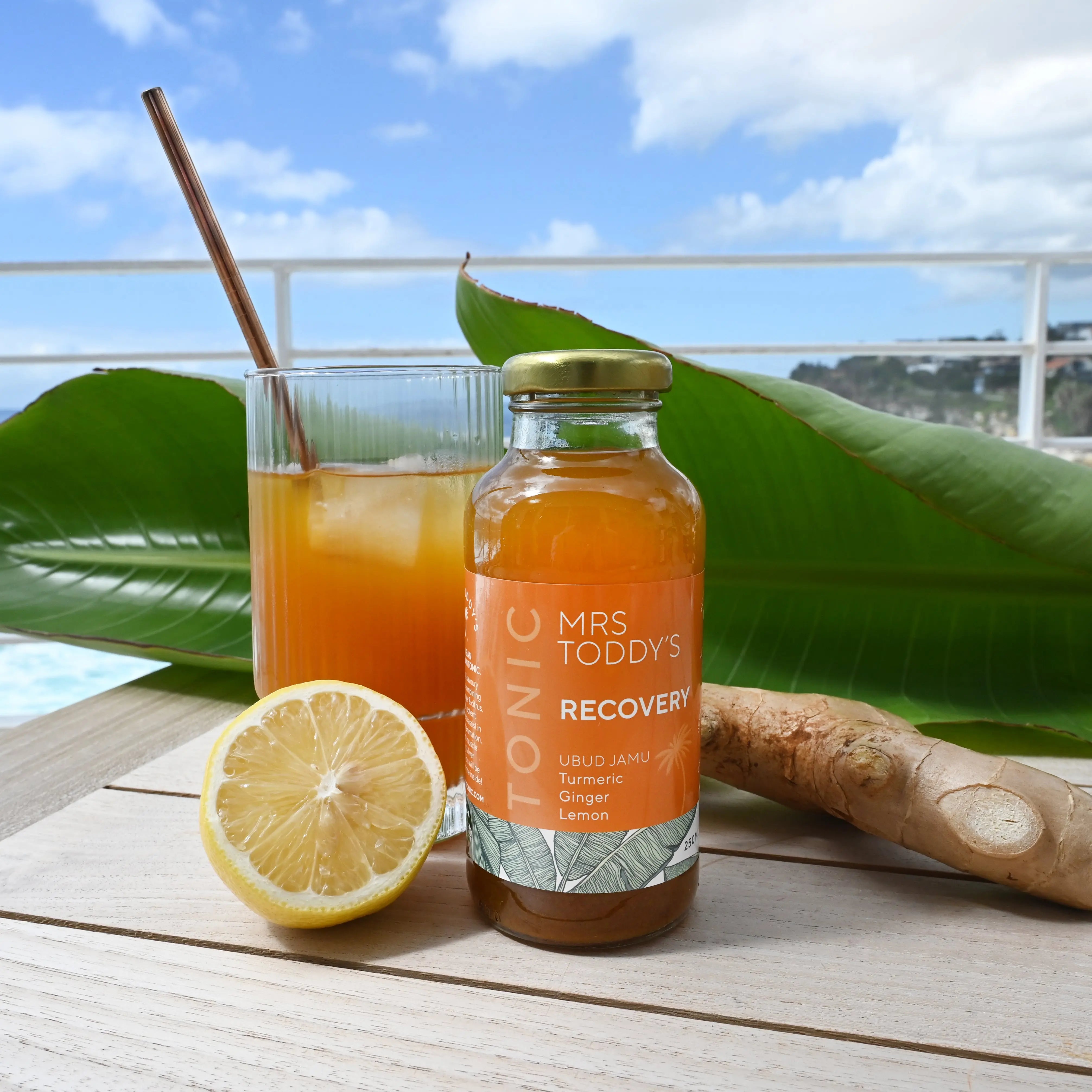 Shelf-stable tonic featuring whole ingredients and traditional Indonesian influence